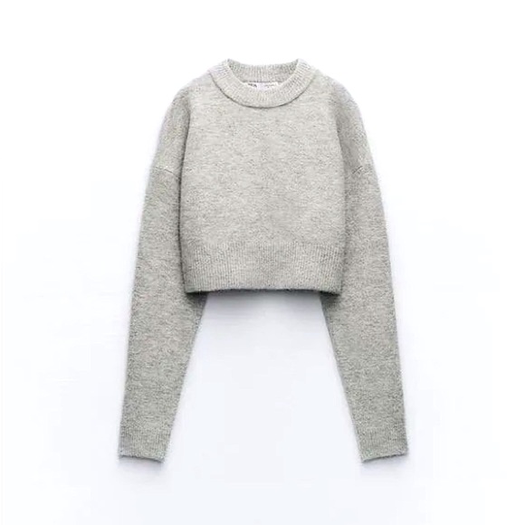 NWT CROPPED KNIT ZARA SWEATER - Picture 1 of 7